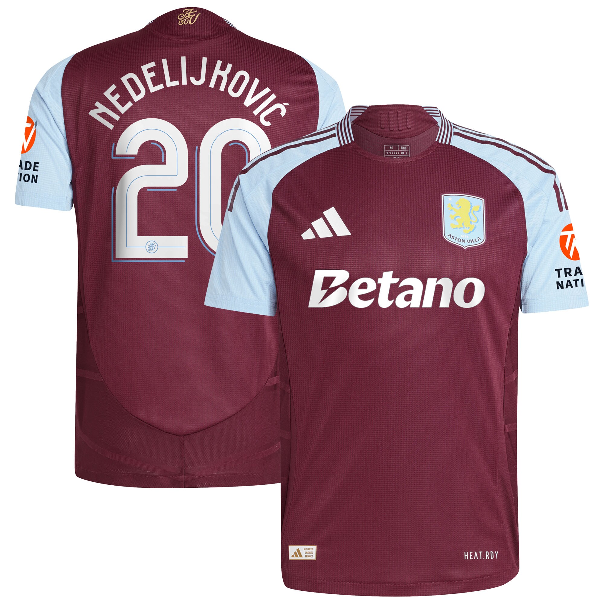 aston villa adidas home authentic shirt 2024-25 with nedeljković 20 cup printing Collection | Official Aston Villa Shirts