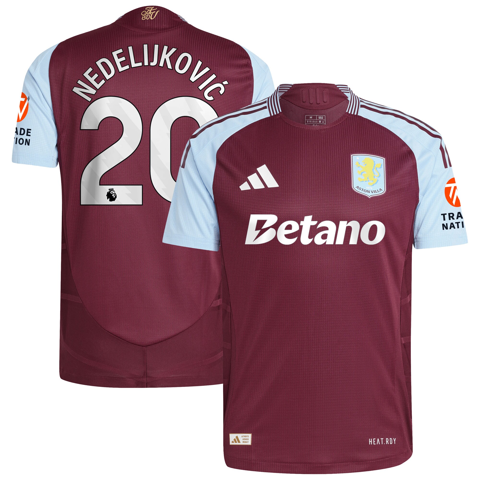 aston villa adidas home authentic shirt 2024-25 with nedeljković 20 printing Collection | Official Aston Villa Shirts