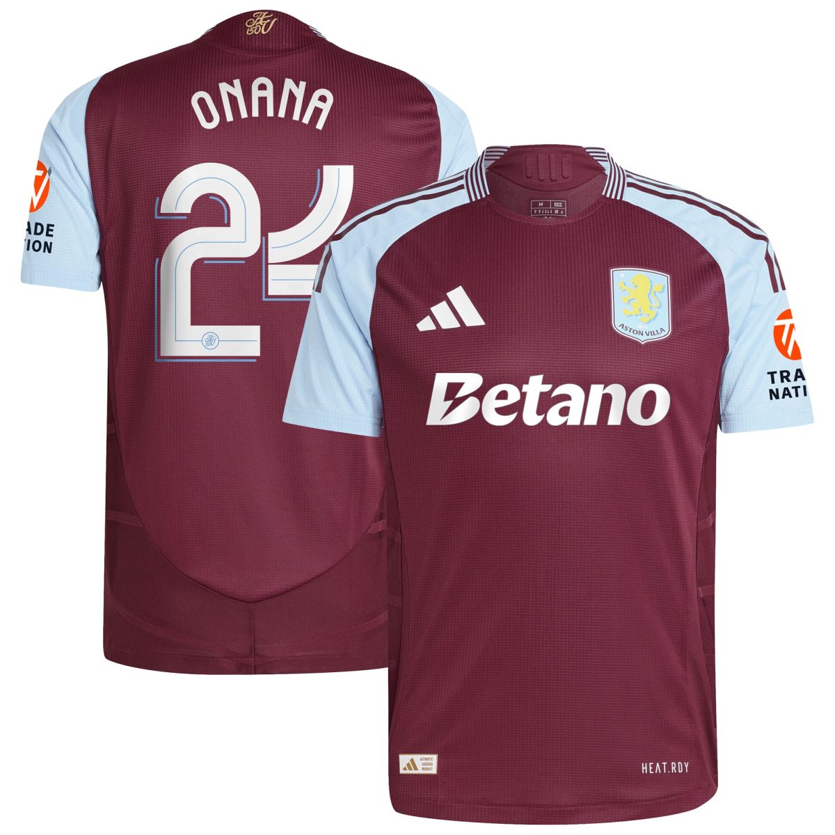 aston villa adidas home authentic shirt 2024-25 with onana 24 cup printing Collection | Official Aston Villa Shirts