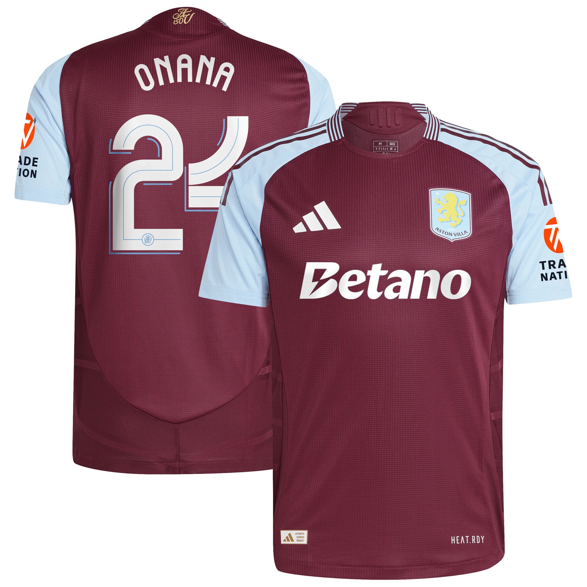 aston villa adidas home authentic shirt 2024-25 with onana 24 cup printing Collection | Official Aston Villa Shirts
