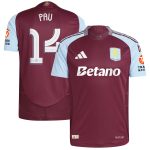 aston villa adidas home authentic shirt 2024-25 with pau 14 cup printing Collection | Official Aston Villa Shirts