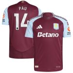 aston villa adidas home authentic shirt 2024-25 with pau 14 printing Collection | Official Aston Villa Shirts