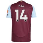 aston villa adidas home authentic shirt 2024-25 with pau 14 printing Collection | Official Aston Villa Shirts