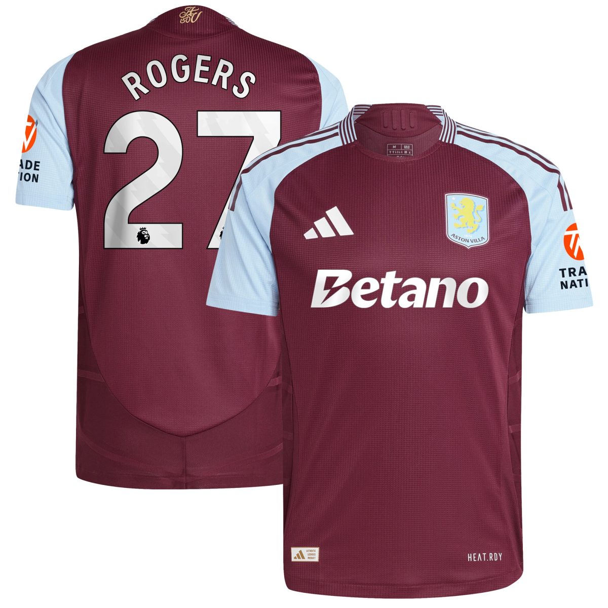 aston villa adidas home authentic shirt 2024-25 with rogers 27 printing Collection | Official Aston Villa Shirts
