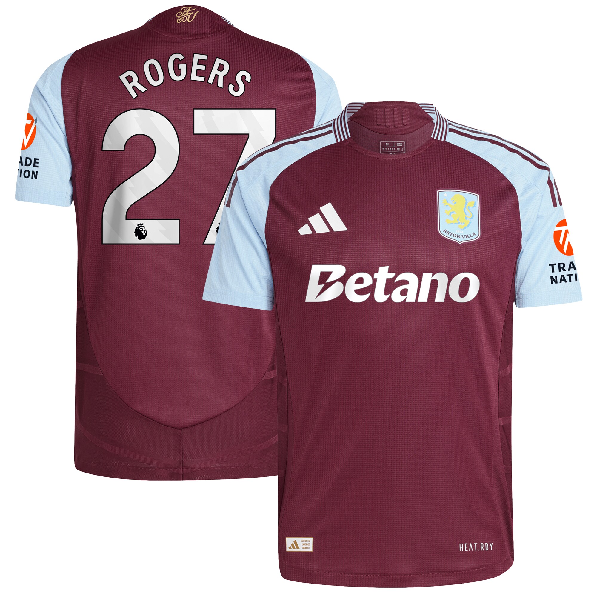 aston villa adidas home authentic shirt 2024-25 with rogers 27 printing Collection | Official Aston Villa Shirts