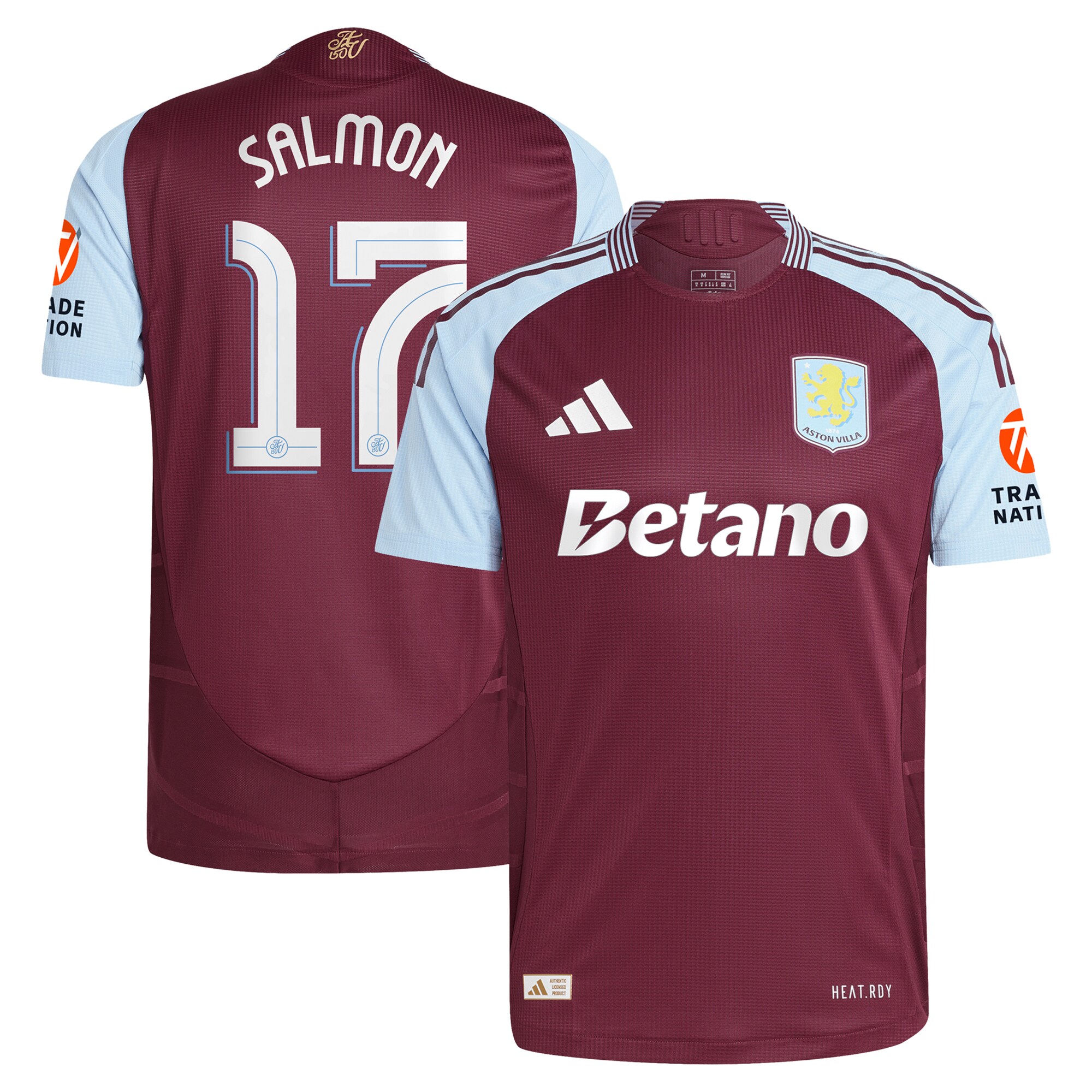 aston villa adidas home authentic shirt 2024-25 with salmon 17 cup printing Collection | Official Aston Villa Shirts