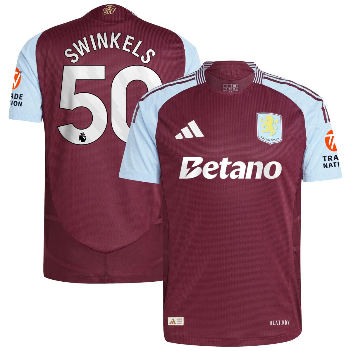aston villa adidas home authentic shirt 2024-25 with swinkels 50 printing Collection | Official Aston Villa Shirts