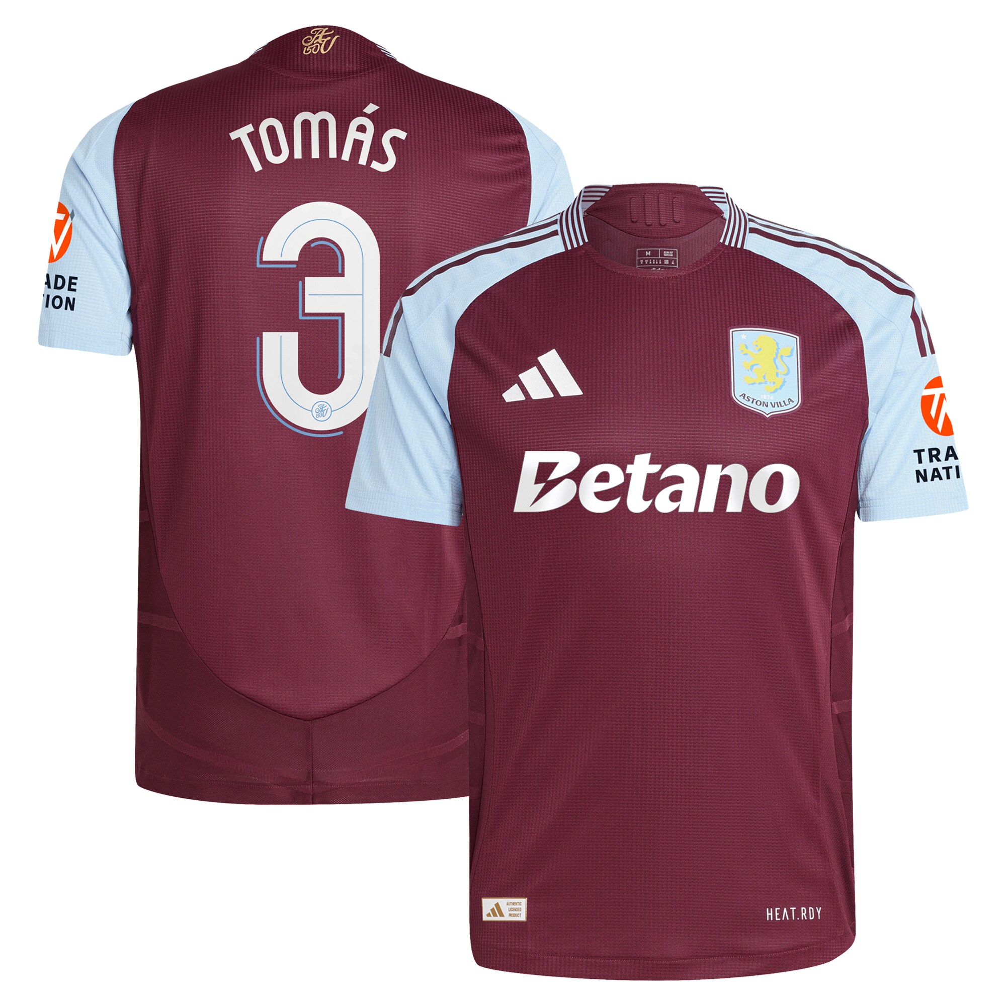 aston villa adidas home authentic shirt 2024-25 with tomás 3 cup printing Collection | Official Aston Villa Shirts