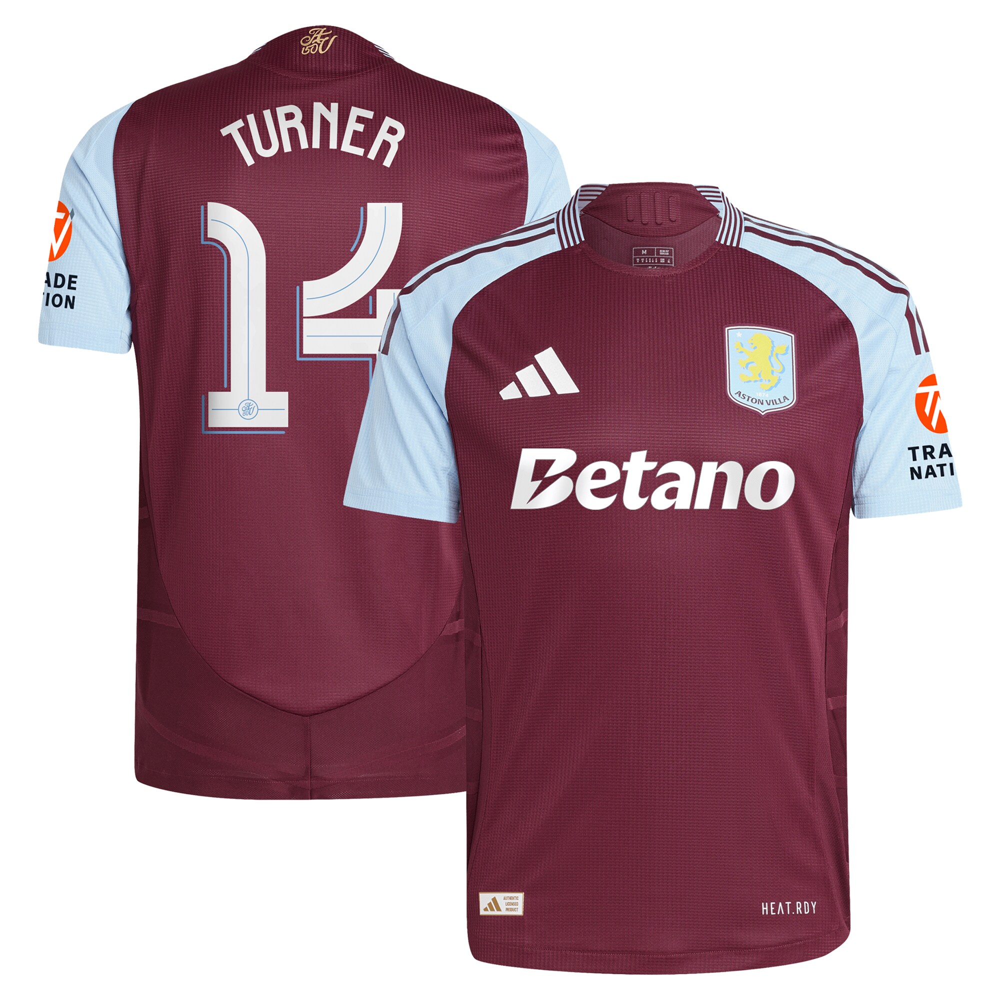 aston villa adidas home authentic shirt 2024-25 with turner 14 cup printing Collection | Official Aston Villa Shirts