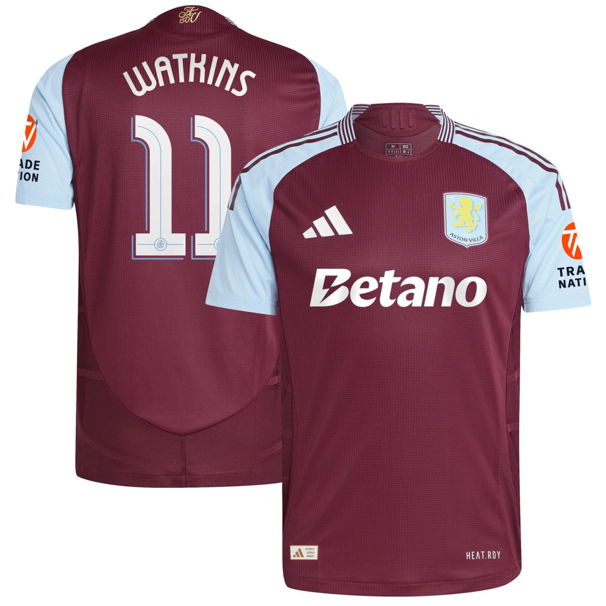 aston villa adidas home authentic shirt 2024-25 with watkins 11 cup printing Collection | Official Aston Villa Shirts