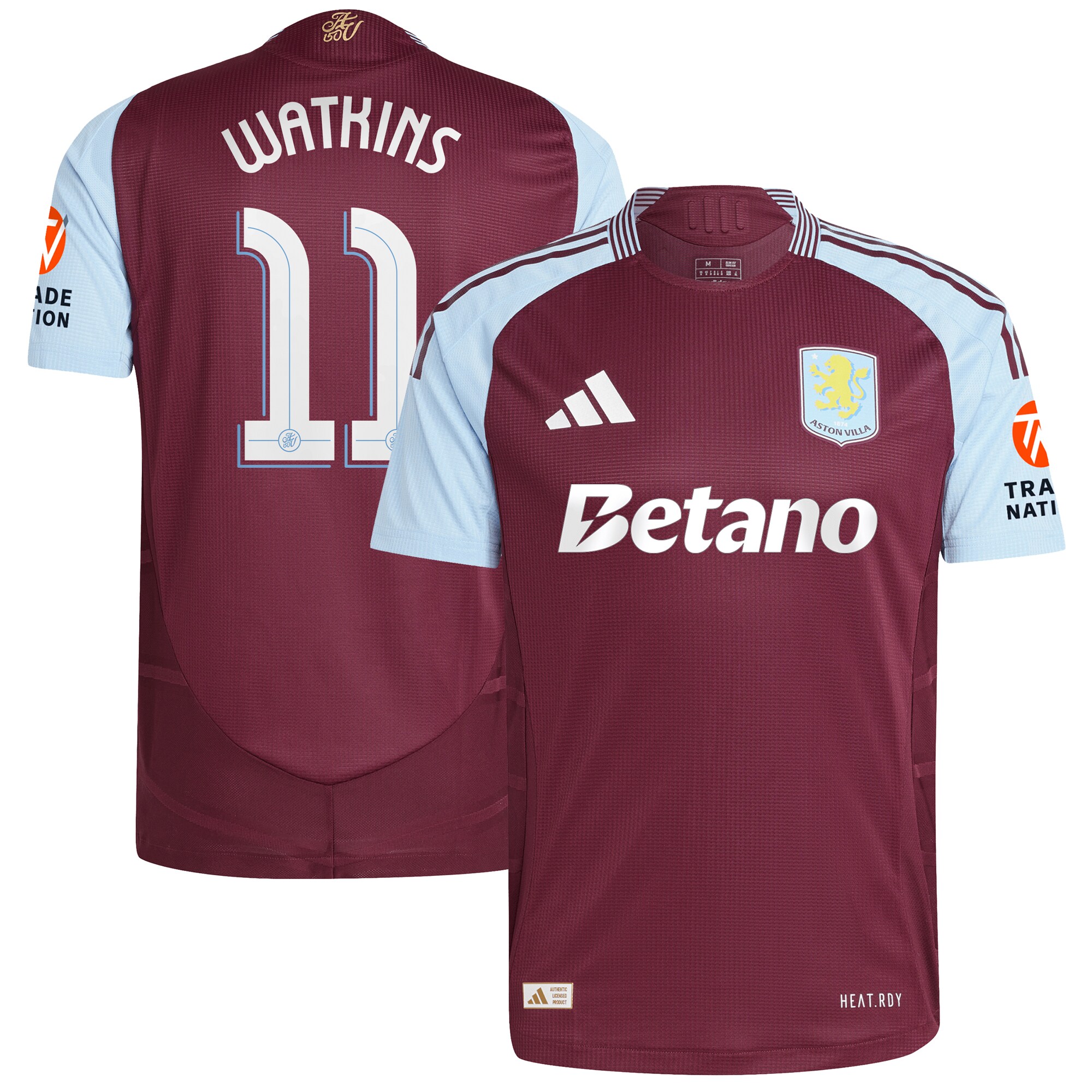 aston villa adidas home authentic shirt 2024-25 with watkins 11 cup printing Collection | Official Aston Villa Shirts