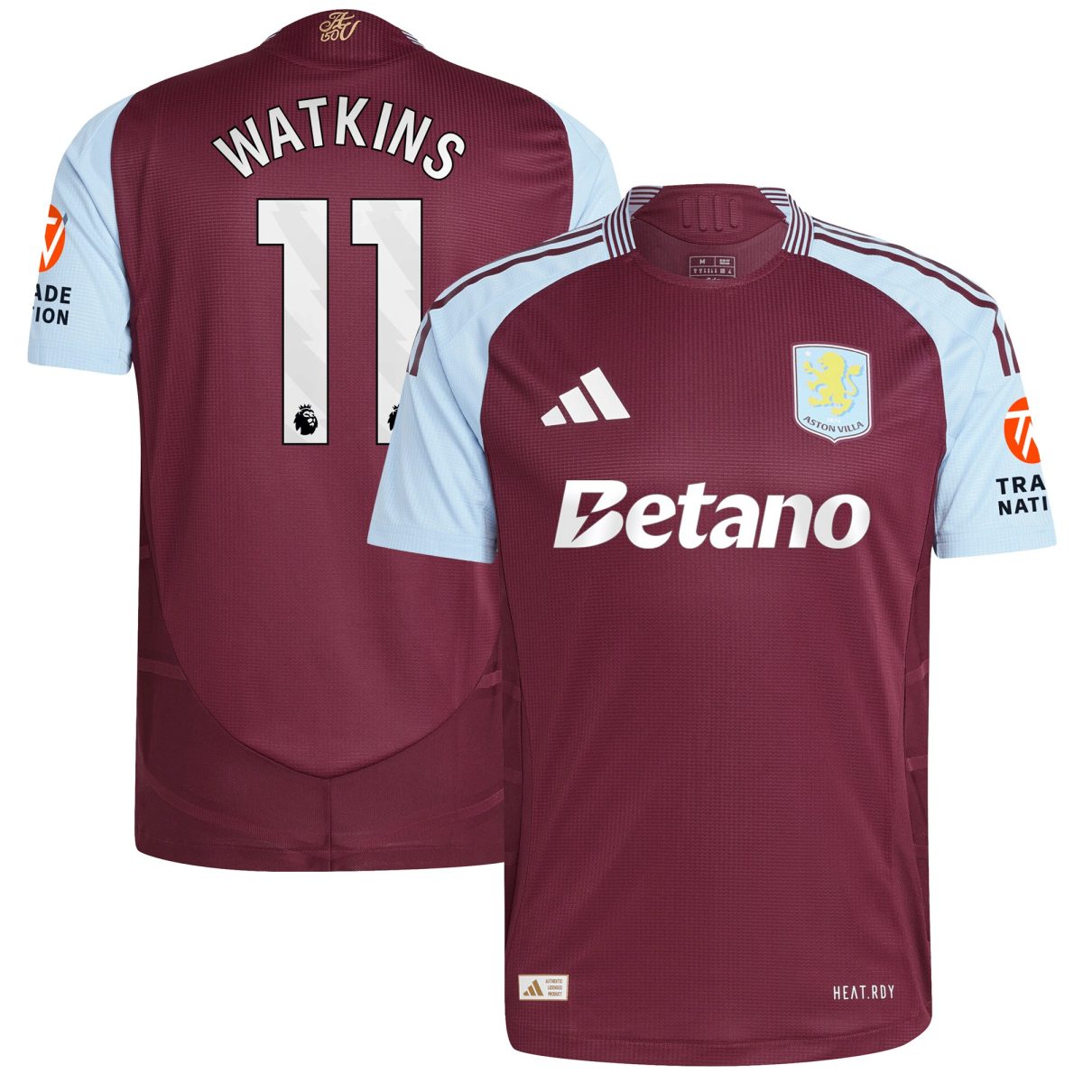 aston villa adidas home authentic shirt 2024-25 with watkins 11 printing Collection | Official Aston Villa Shirts