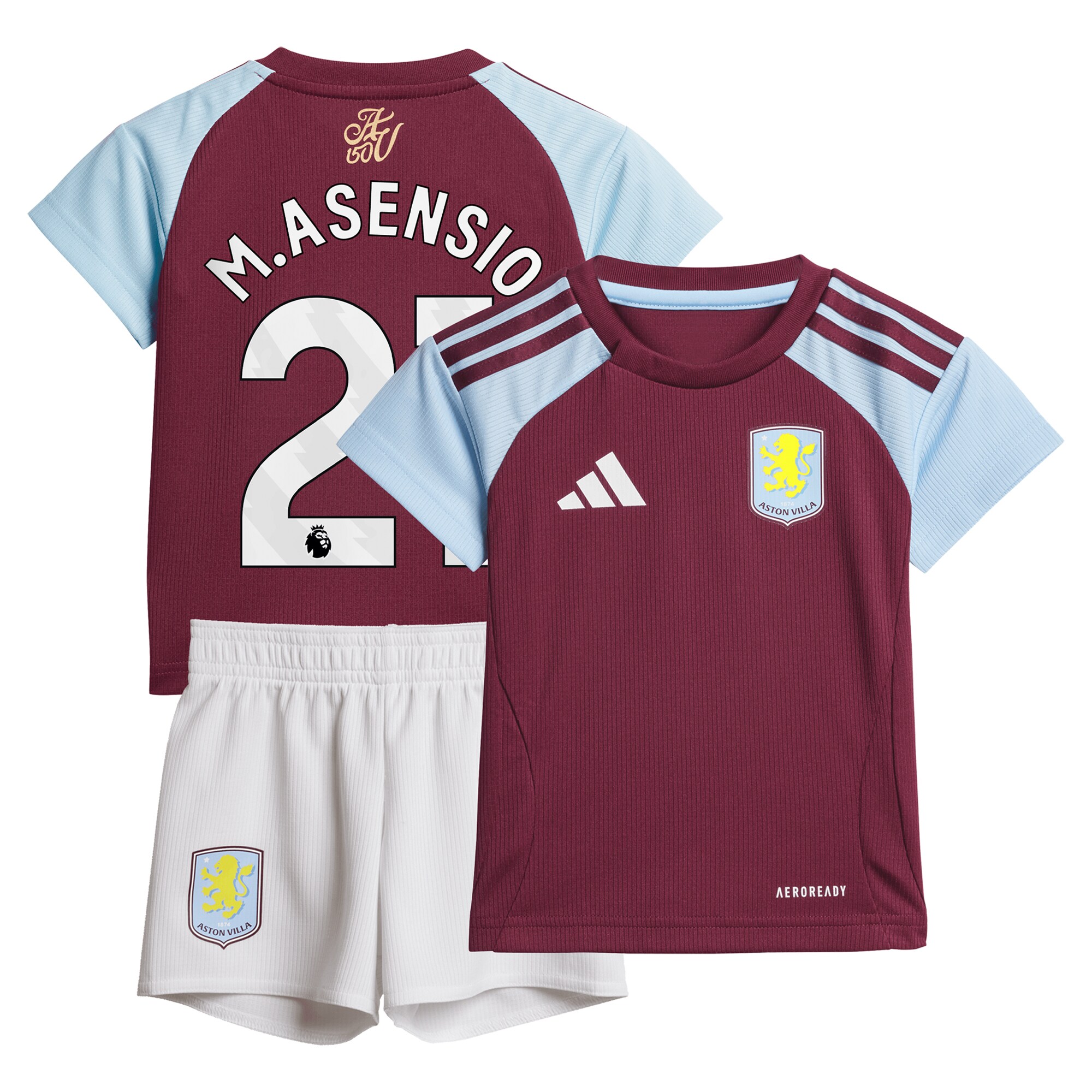 aston villa adidas home baby kit 2024-25 with m.asensio 21 printing Collection | Official Aston Villa Shirts