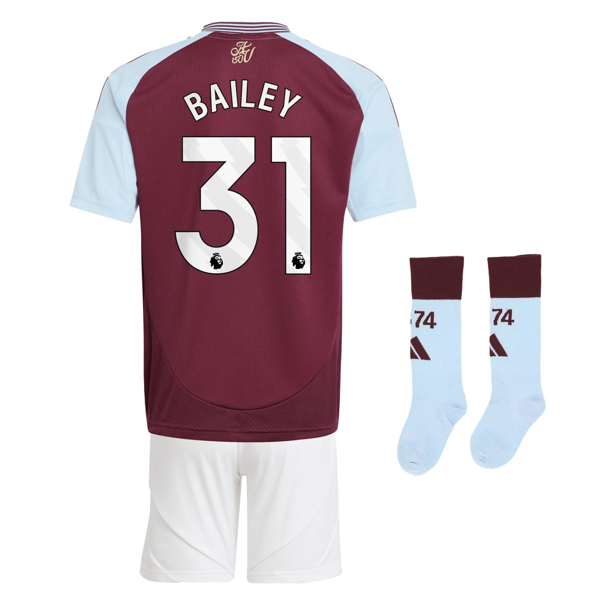 aston villa adidas home mini kit 2024-25 with bailey 31 printing Collection | Official Aston Villa Shirts