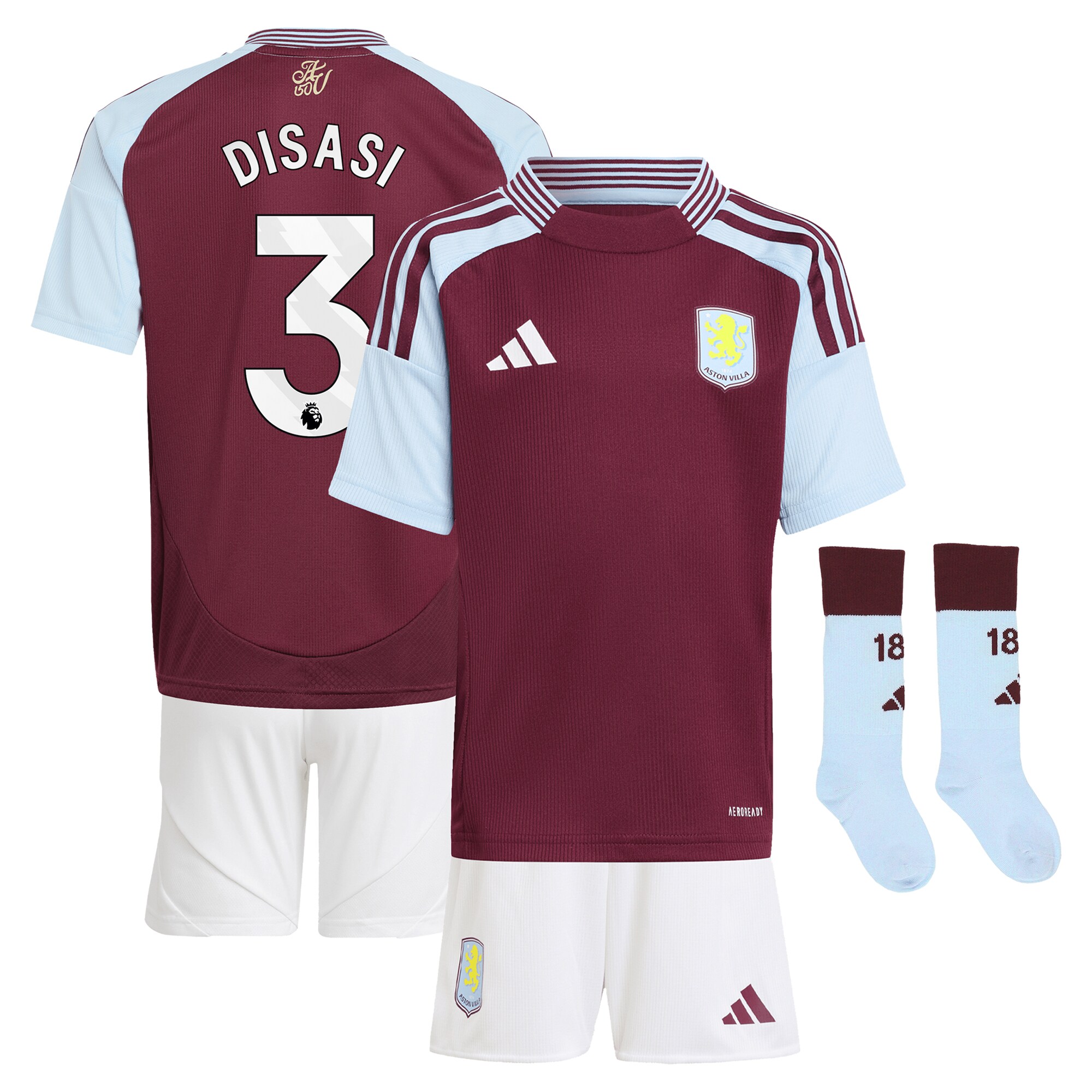 aston villa adidas home mini kit 2024-25 with disasi 3 printing Collection | Official Aston Villa Shirts