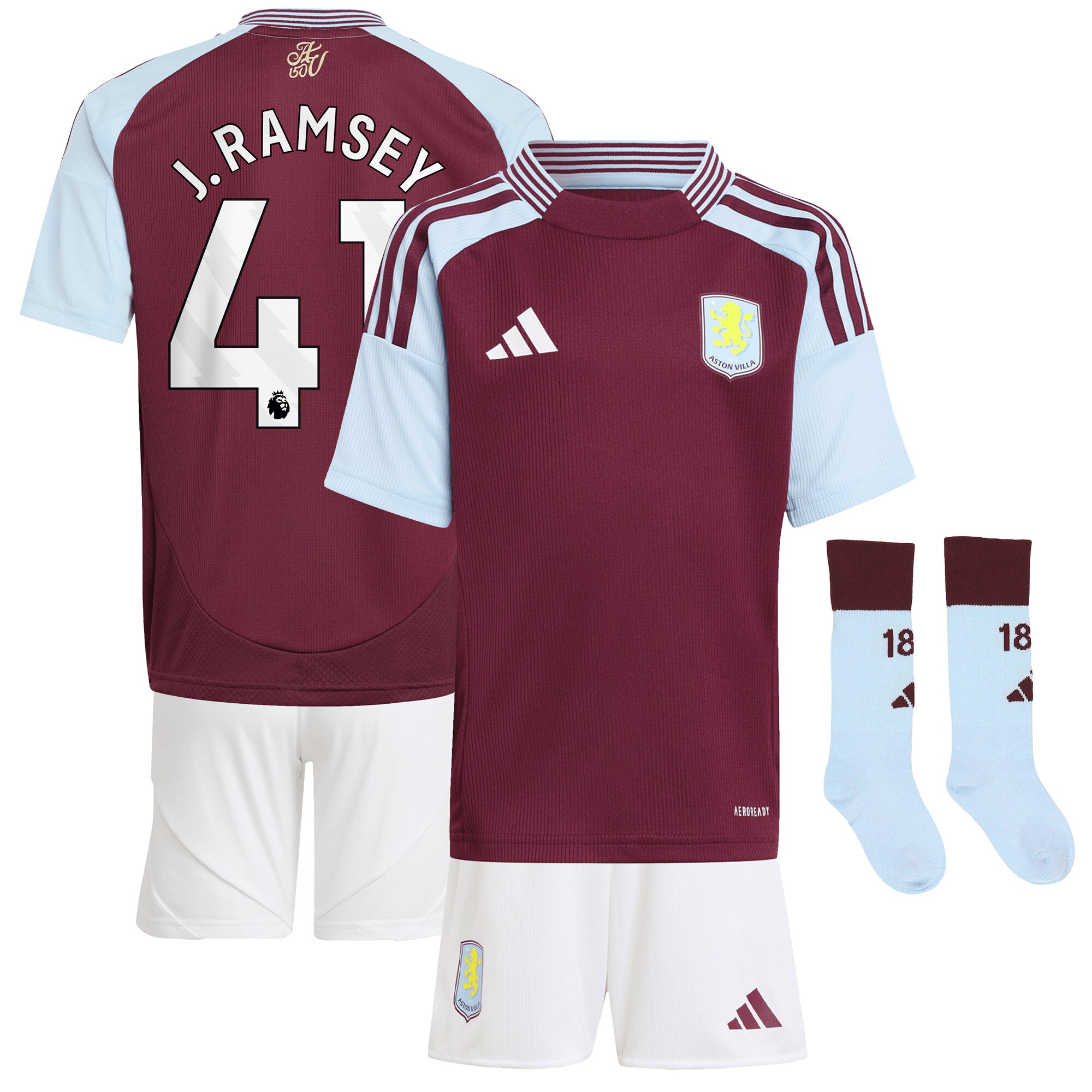 aston villa adidas home mini kit 2024-25 with j. ramsey 41 printing Collection | Official Aston Villa Shirts