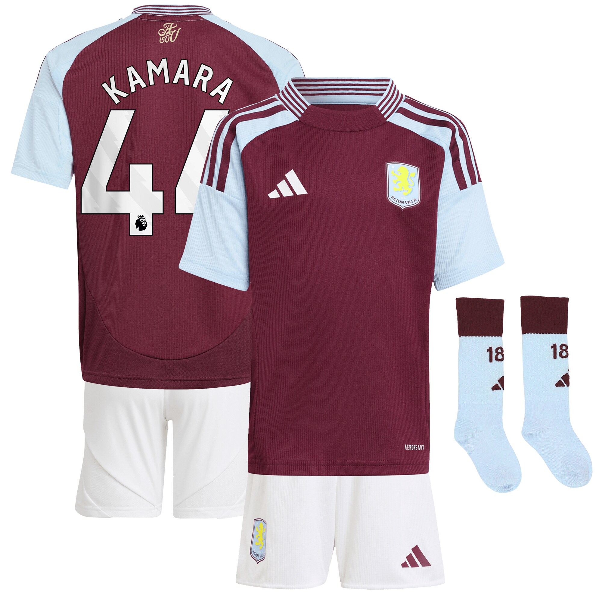 aston villa adidas home mini kit 2024-25 with kamara 44 printing Collection | Official Aston Villa Shirts