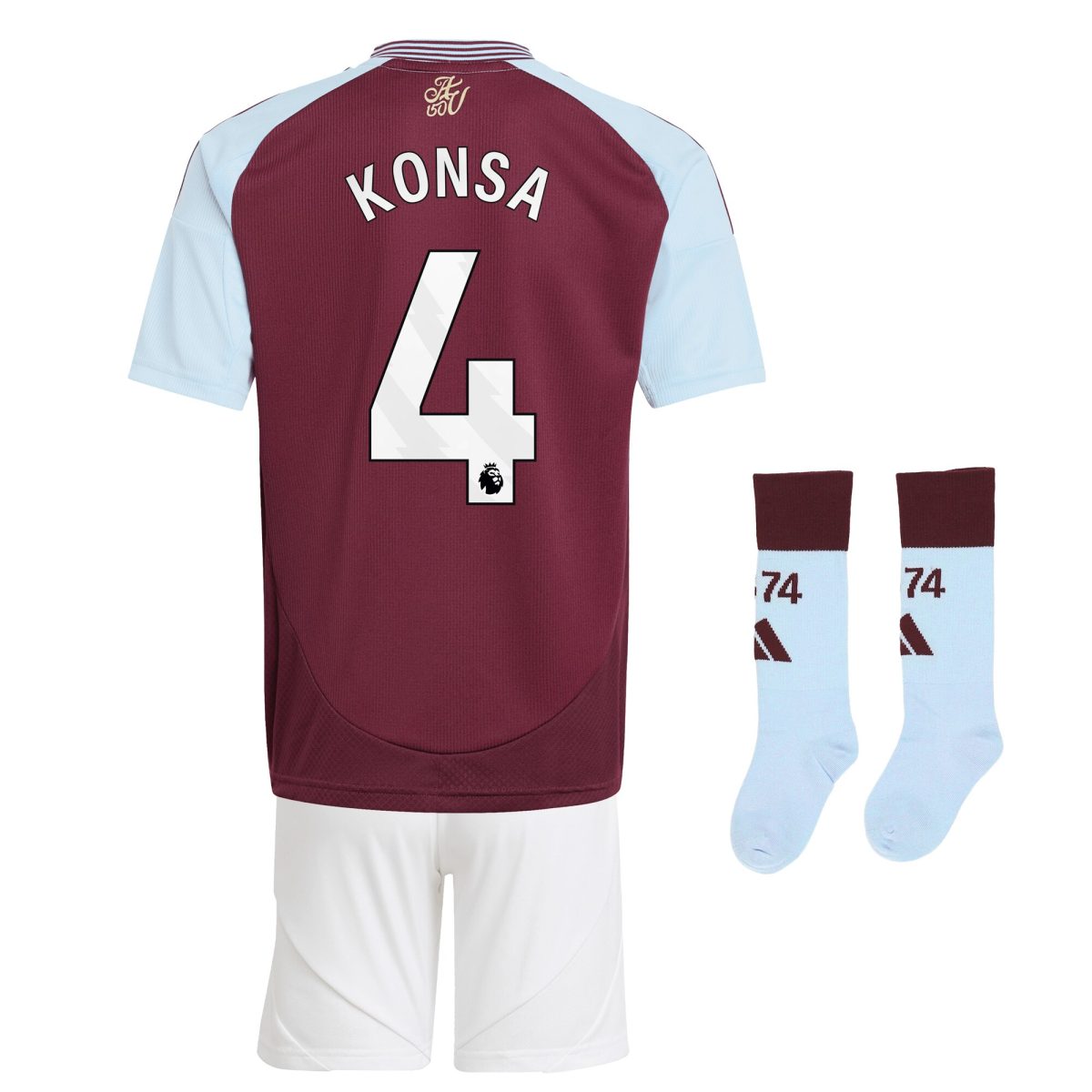 aston villa adidas home mini kit 2024-25 with konsa 4 printing Collection | Official Aston Villa Shirts