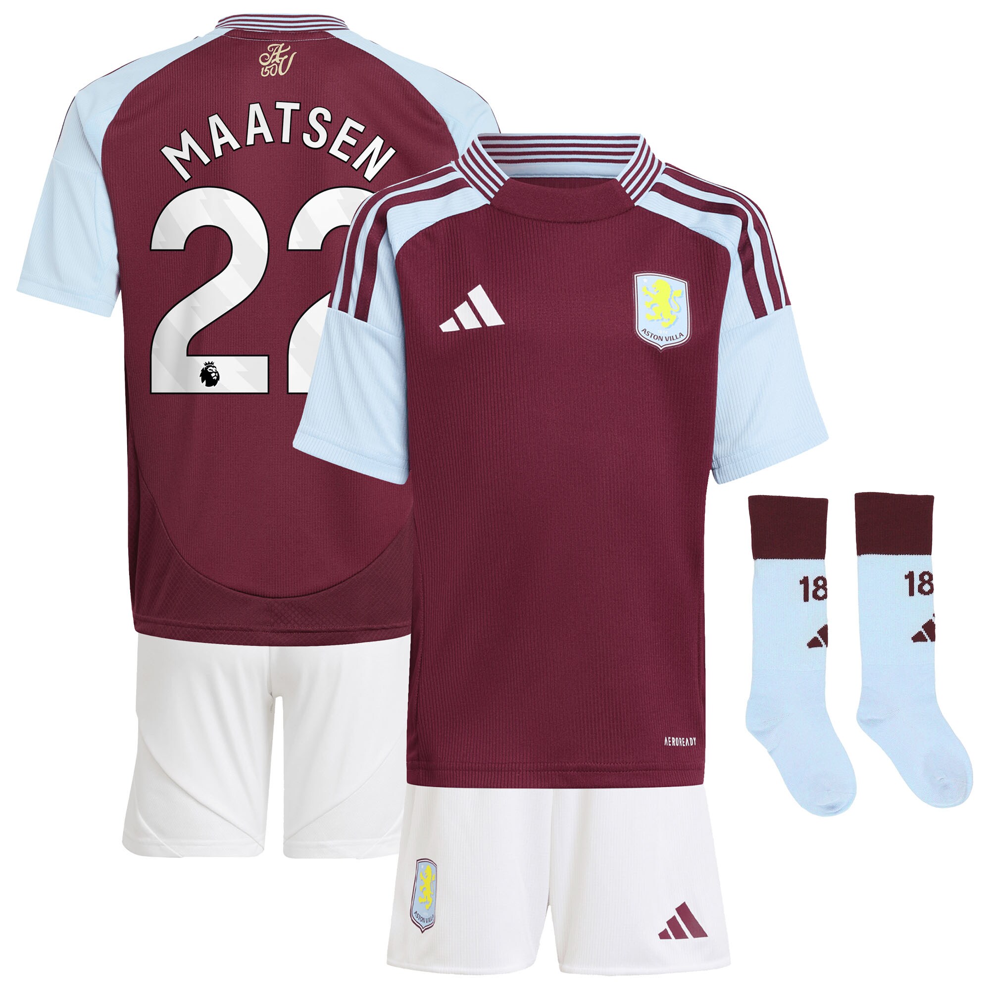 aston villa adidas home mini kit 2024-25 with maatsen 22 printing Collection | Official Aston Villa Shirts