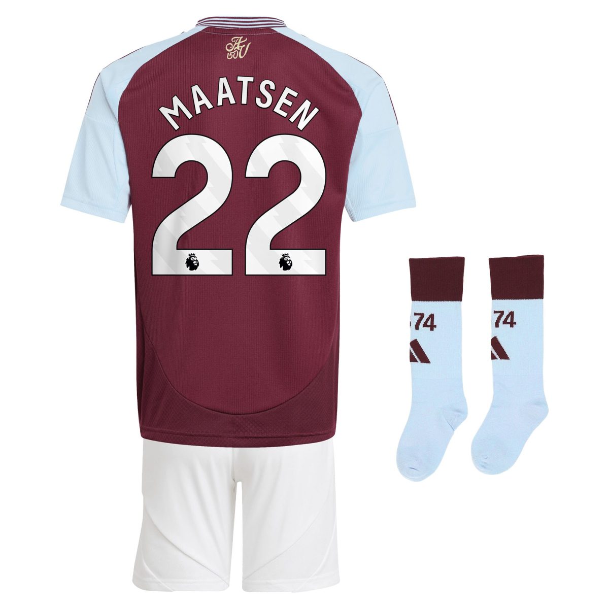 aston villa adidas home mini kit 2024-25 with maatsen 22 printing Collection | Official Aston Villa Shirts