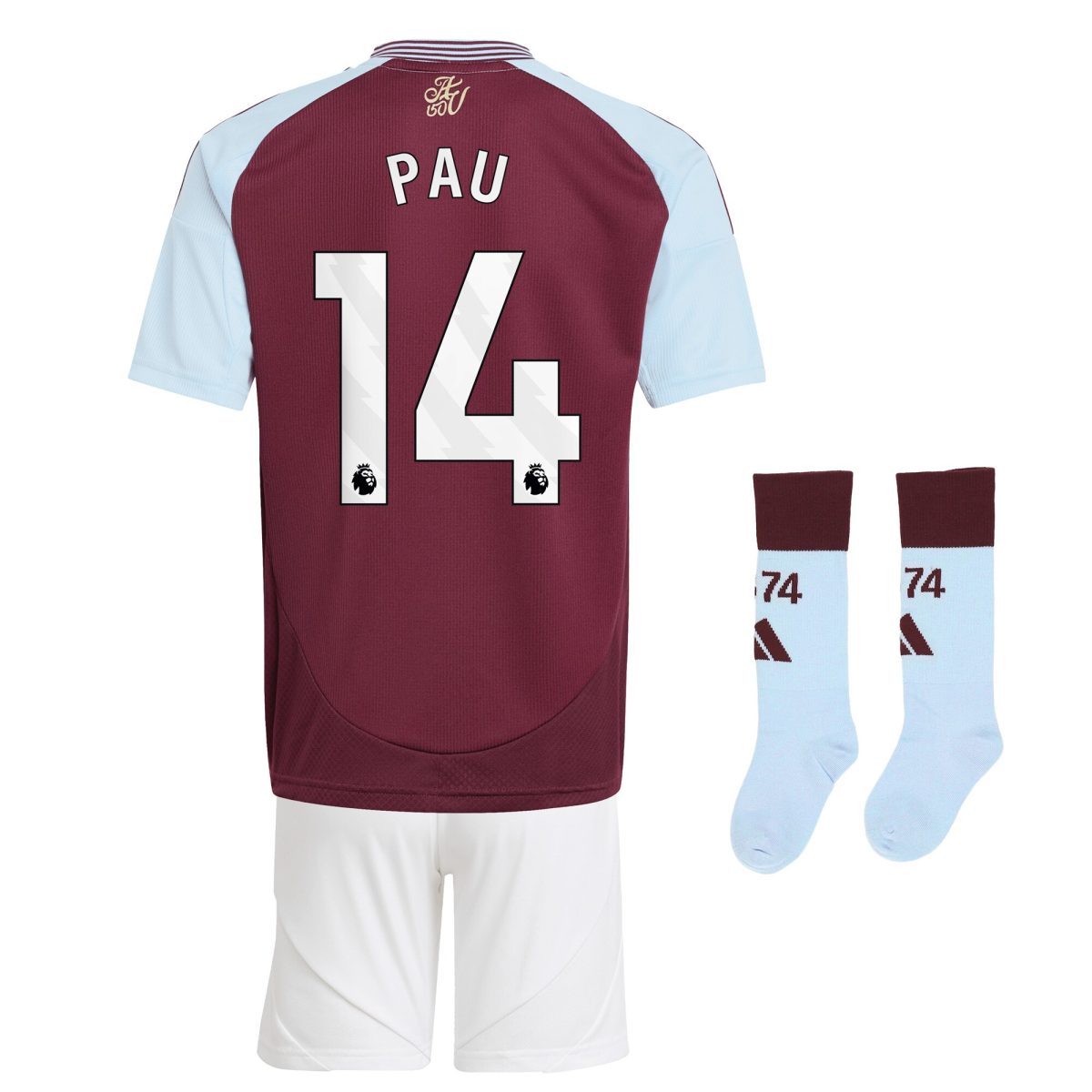 aston villa adidas home mini kit 2024-25 with pau 14 printing Collection | Official Aston Villa Shirts