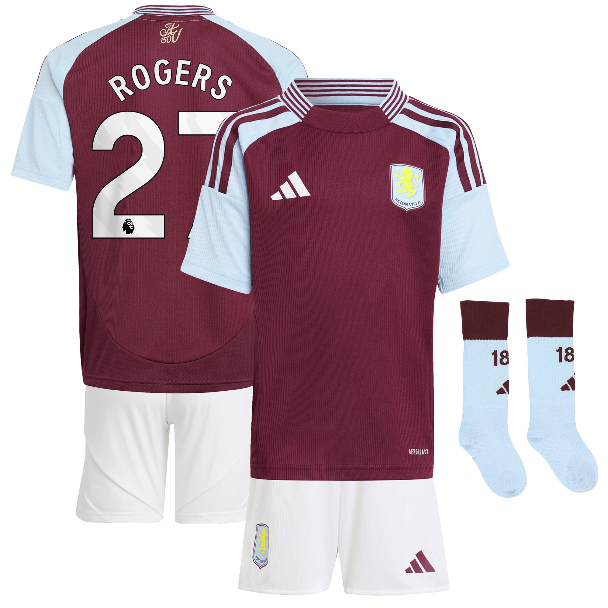 aston villa adidas home mini kit 2024-25 with rogers 27 printing Collection | Official Aston Villa Shirts
