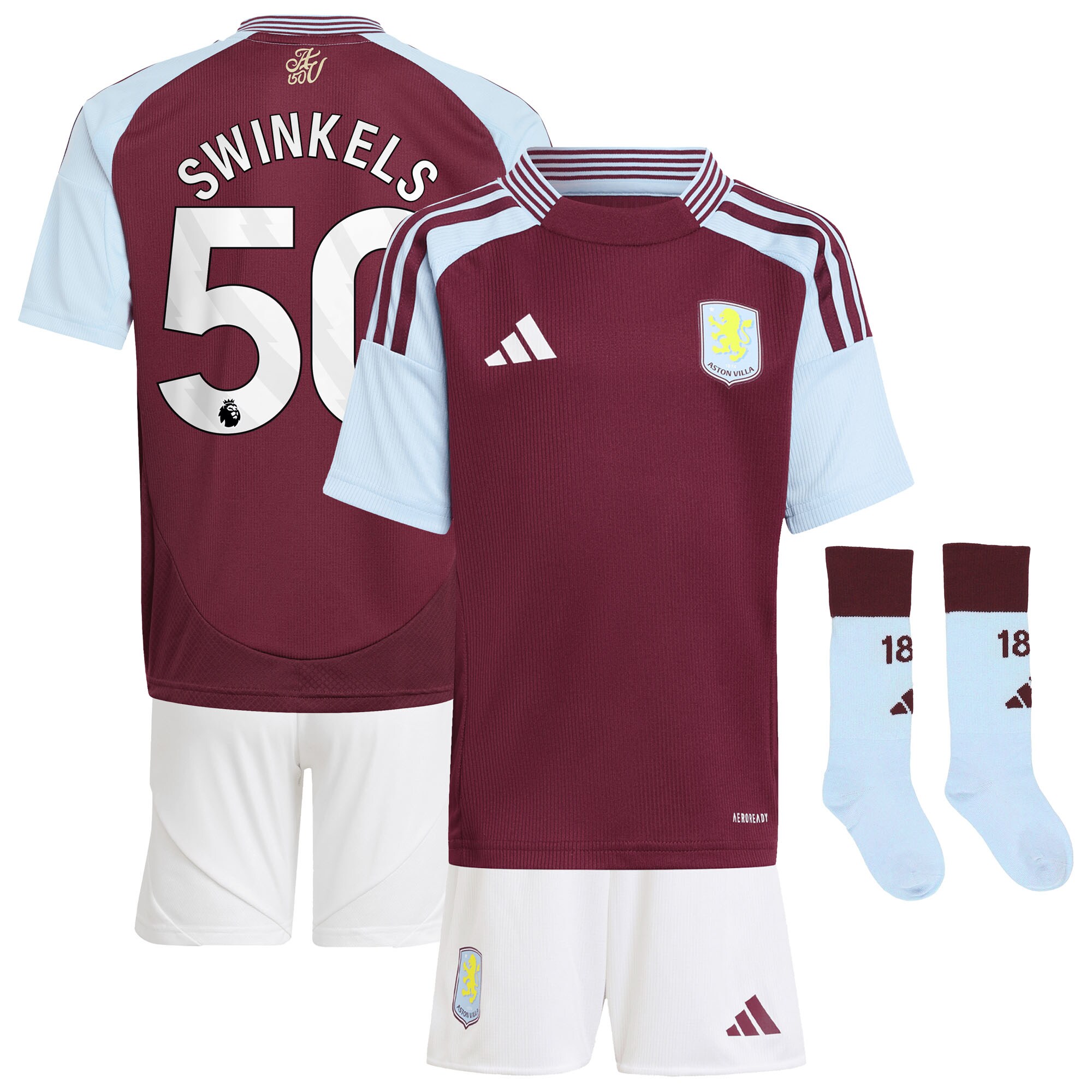 aston villa adidas home mini kit 2024-25 with swinkels 50 printing Collection | Official Aston Villa Shirts