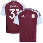 aston villa adidas home shirt 2024-25 – kids with bailey 31 printing Collection | Official Aston Villa Shirts
