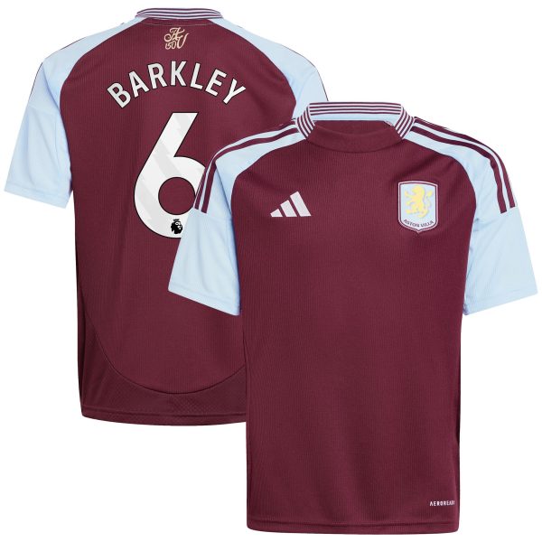 aston villa adidas home shirt 2024-25 – kids with barkley 6 printing Collection | Official Aston Villa Shirts