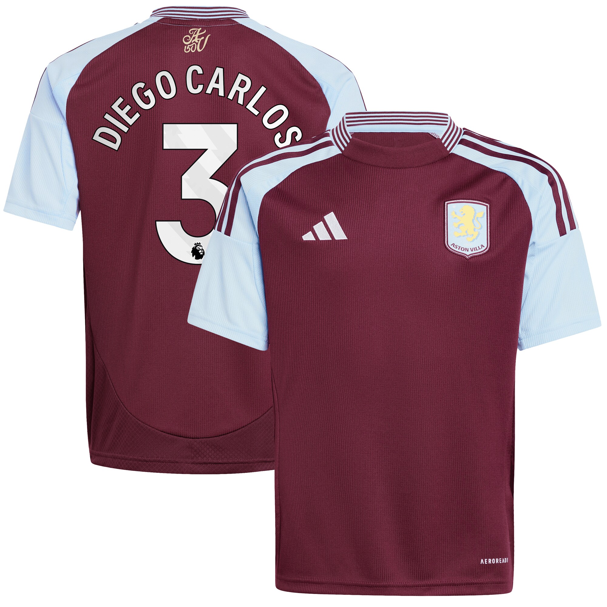 aston villa adidas home shirt 2024-25 – kids with diego carlos 3 printing Collection | Official Aston Villa Shirts
