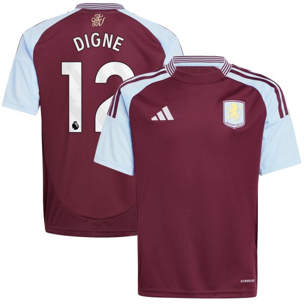 aston villa adidas home shirt 2024-25 – kids with digne 12 printing Collection | Official Aston Villa Shirts