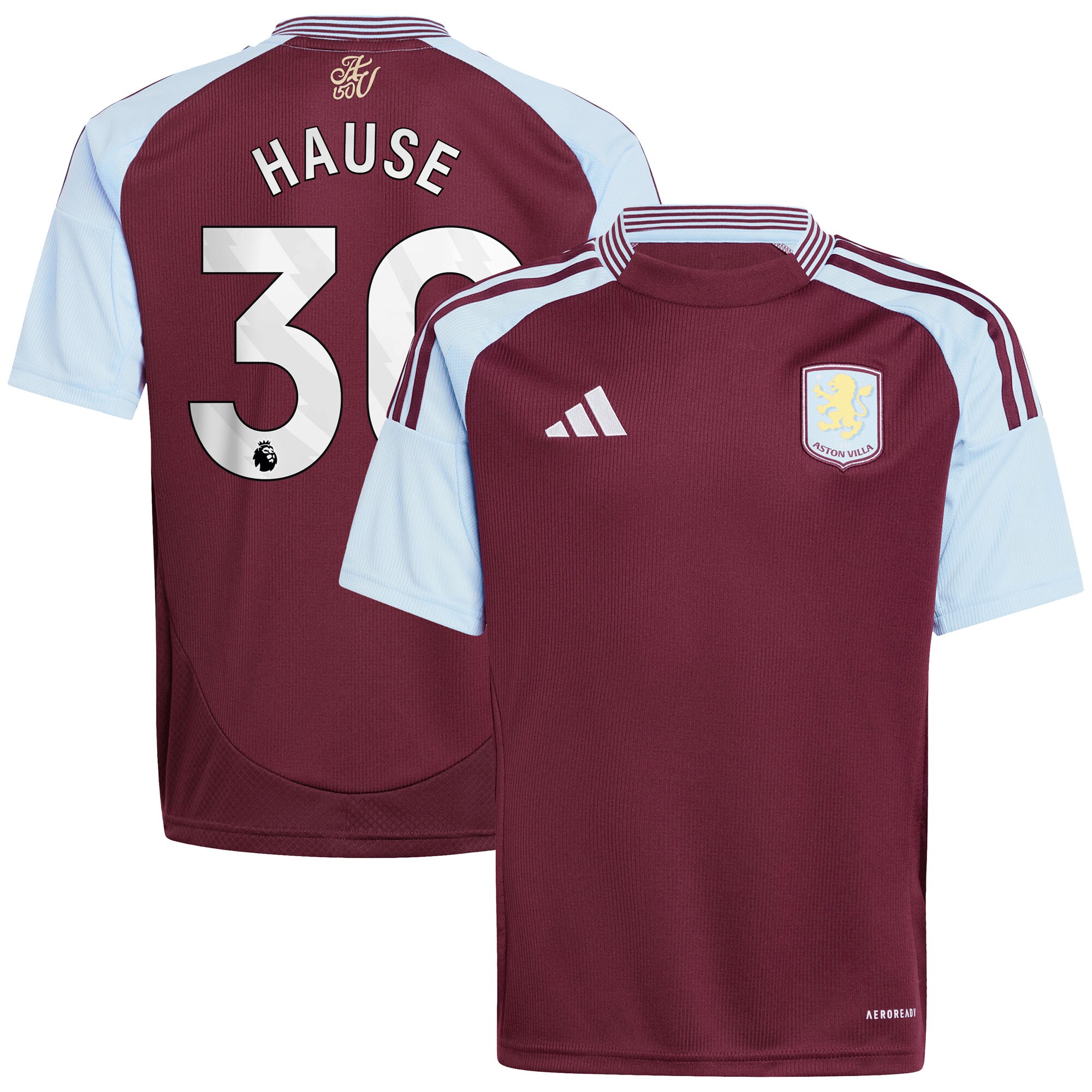aston villa adidas home shirt 2024-25 – kids with hause 30 printing Collection | Official Aston Villa Shirts