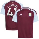 aston villa adidas home shirt 2024-25 – kids with j. ramsey 41 printing Collection | Official Aston Villa Shirts