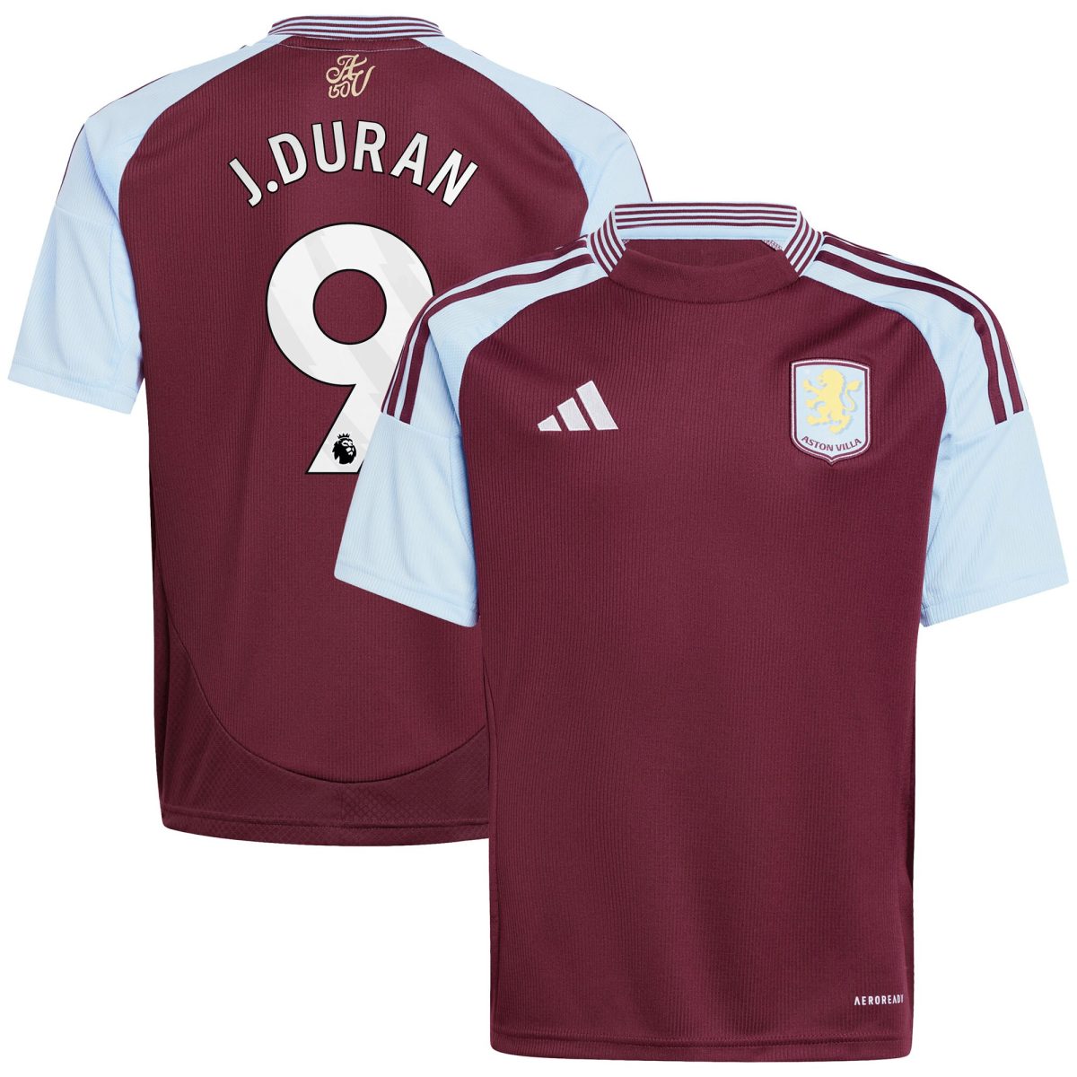 aston villa adidas home shirt 2024-25 – kids with j.duran 9 printing Collection | Official Aston Villa Shirts