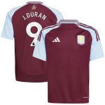 aston villa adidas home shirt 2024-25 – kids with j.duran 9 printing Collection | Official Aston Villa Shirts