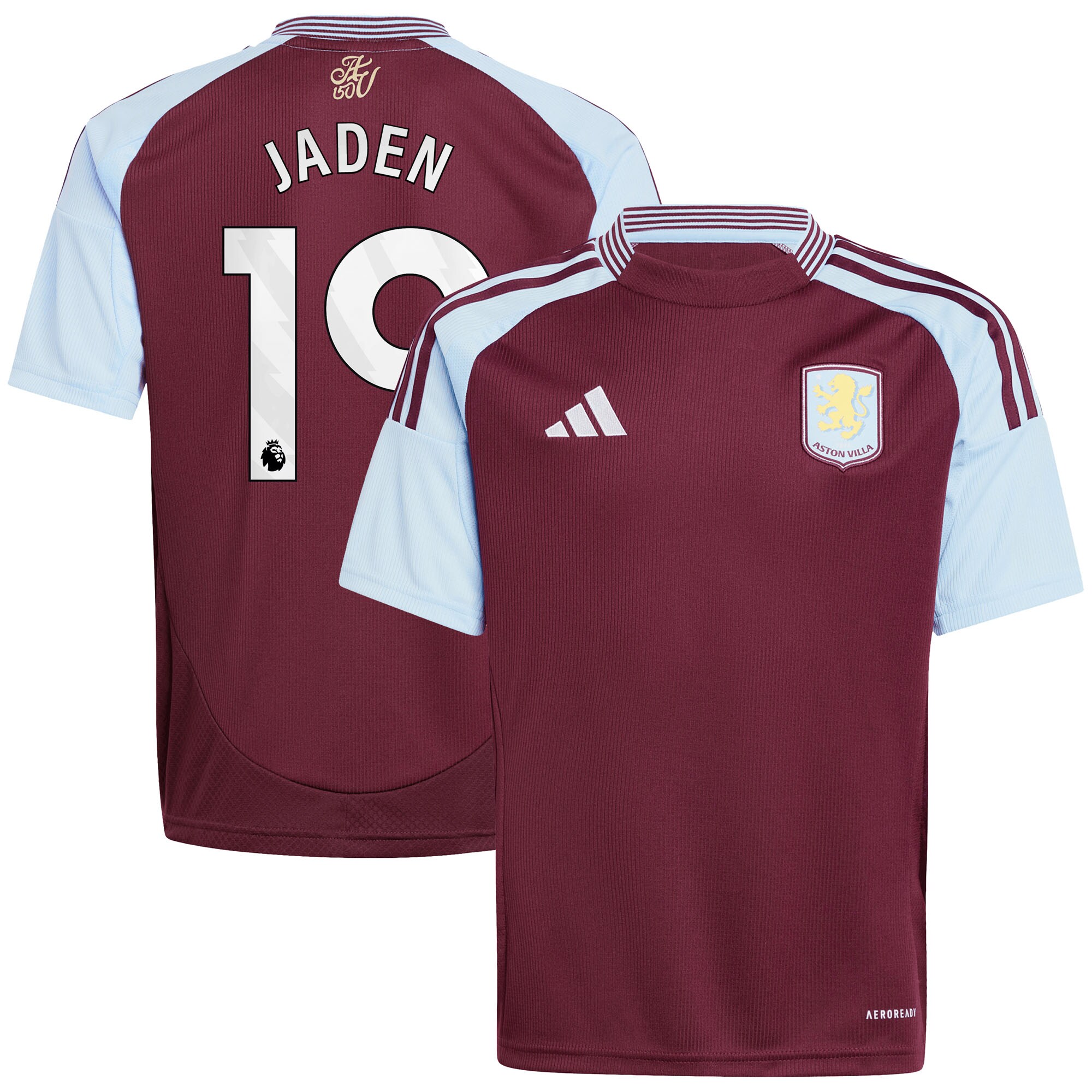 aston villa adidas home shirt 2024-25 – kids with jaden 19 printing Collection | Official Aston Villa Shirts