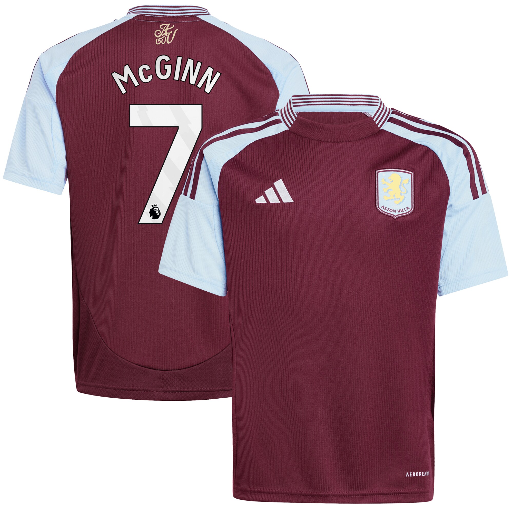 aston villa adidas home shirt 2024-25 – kids with john mcginn 7 printing Collection | Official Aston Villa Shirts