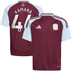 aston villa adidas home shirt 2024-25 – kids with kamara 44 printing Collection | Official Aston Villa Shirts