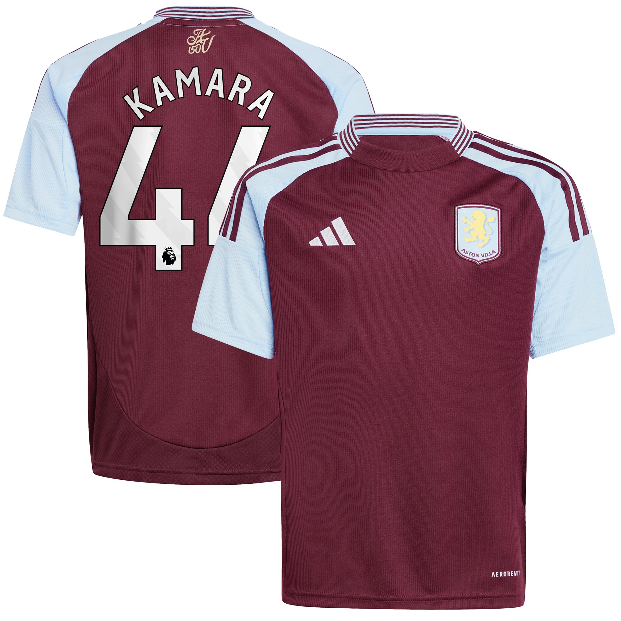 aston villa adidas home shirt 2024-25 – kids with kamara 44 printing Collection | Official Aston Villa Shirts