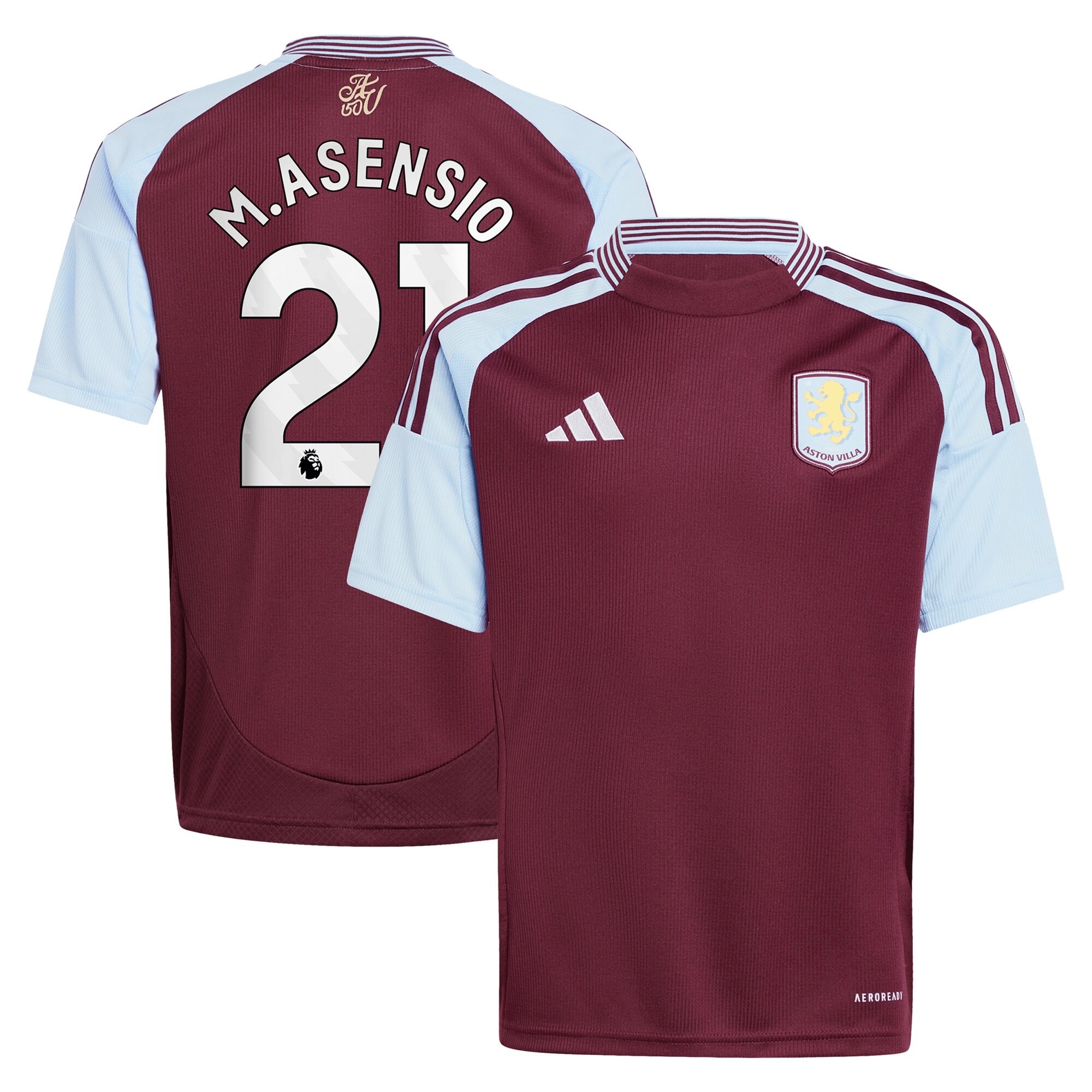 aston villa adidas home shirt 2024-25 – kids with m.asensio 21 printing Collection | Official Aston Villa Shirts
