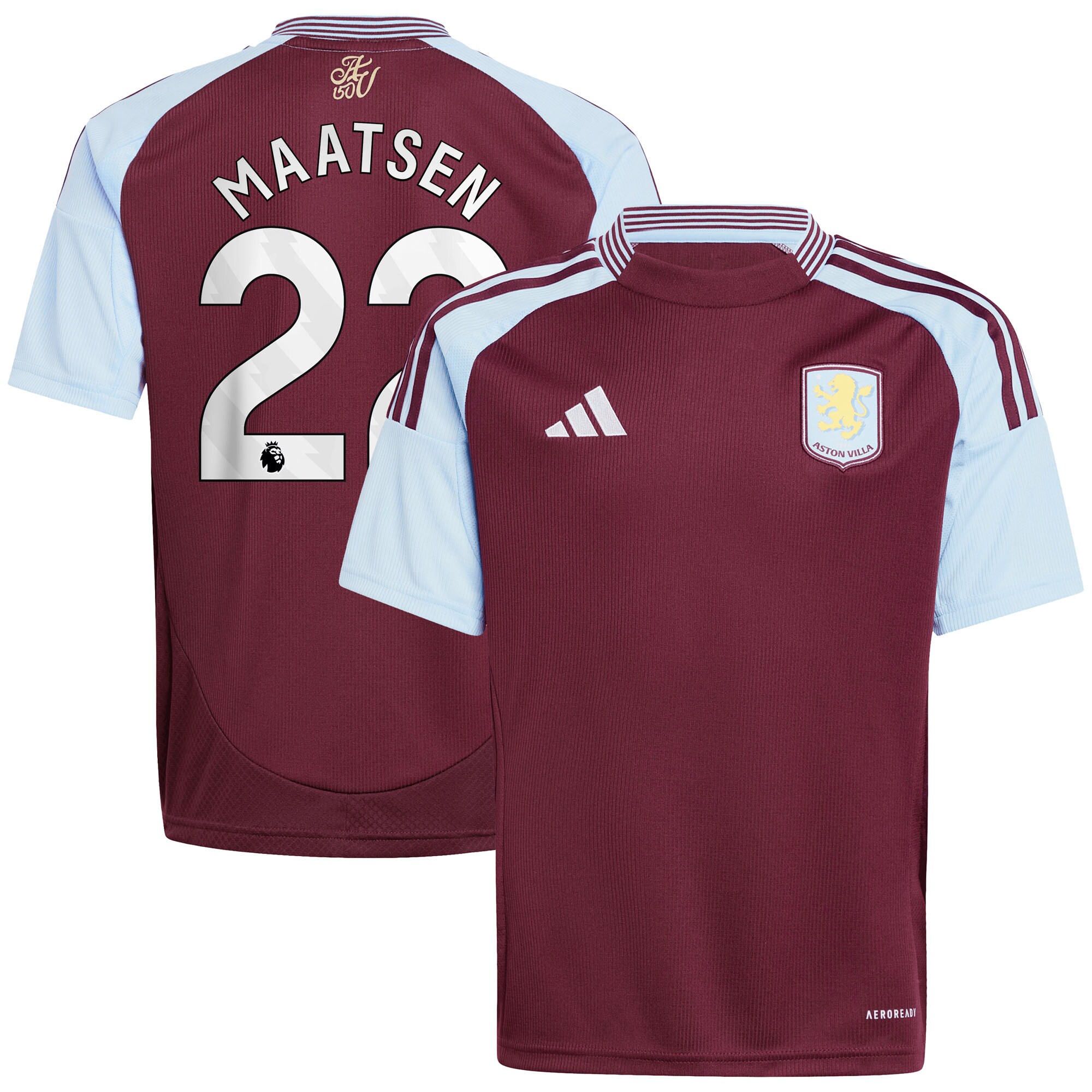 aston villa adidas home shirt 2024-25 – kids with maatsen 22 printing Collection | Official Aston Villa Shirts