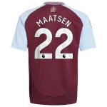 aston villa adidas home shirt 2024-25 – kids with maatsen 22 printing Collection | Official Aston Villa Shirts