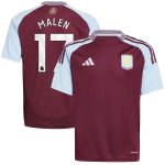 aston villa adidas home shirt 2024-25 – kids with malen 17 printing Collection | Official Aston Villa Shirts