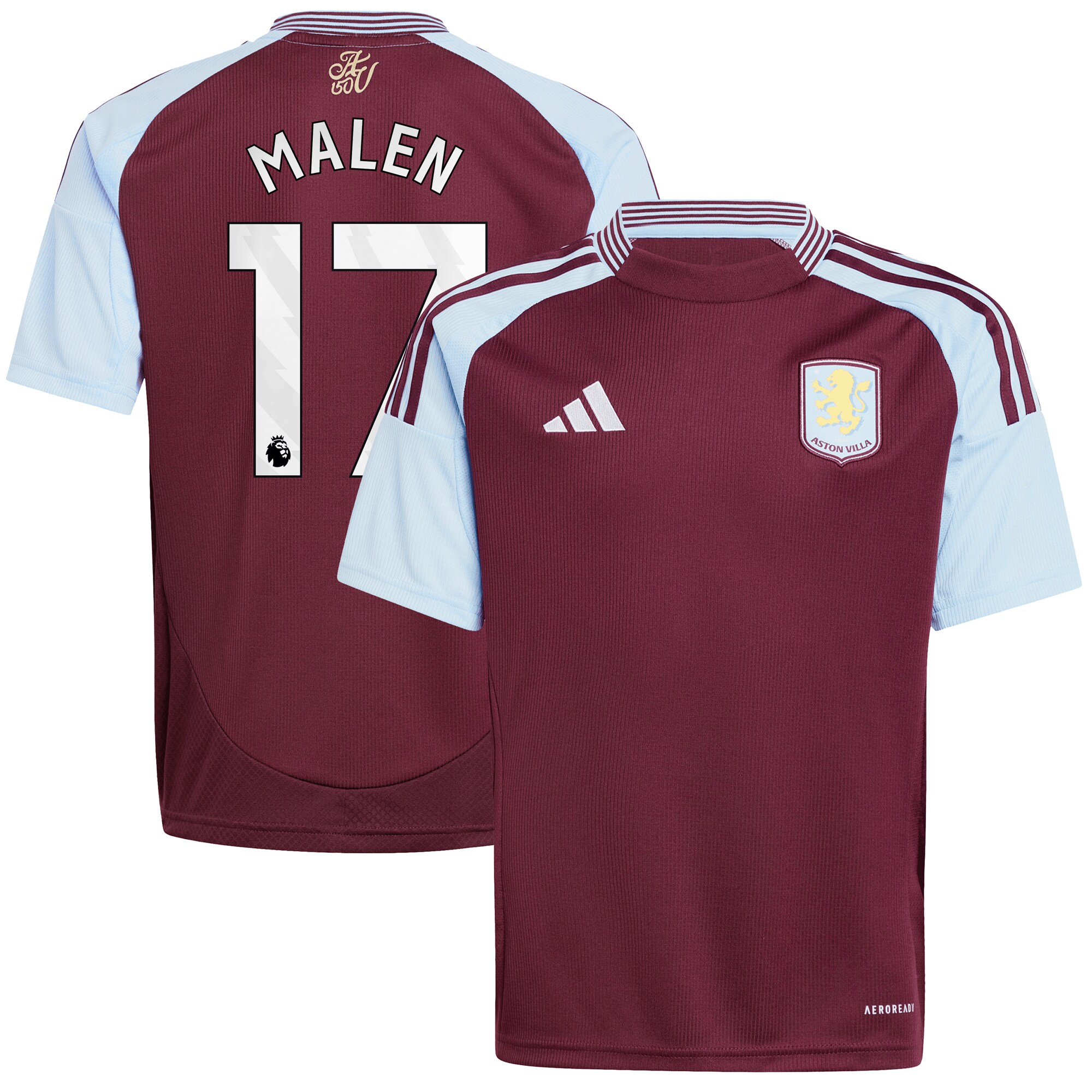 aston villa adidas home shirt 2024-25 – kids with malen 17 printing Collection | Official Aston Villa Shirts