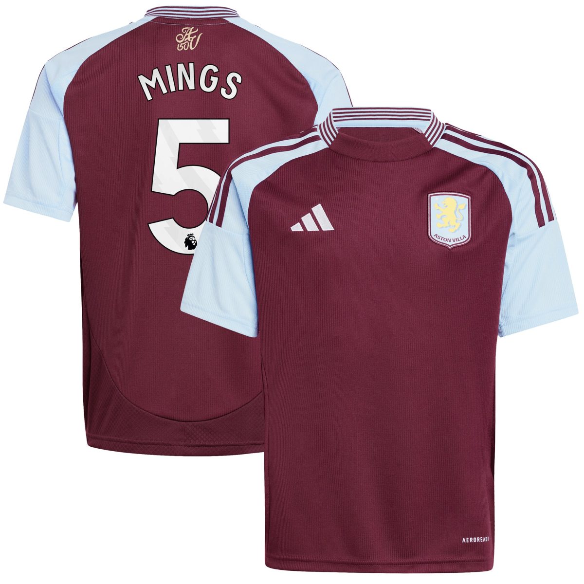 aston villa adidas home shirt 2024-25 – kids with mings 5 printing Collection | Official Aston Villa Shirts