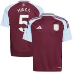 aston villa adidas home shirt 2024-25 – kids with mings 5 printing Collection | Official Aston Villa Shirts