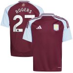 aston villa adidas home shirt 2024-25 – kids with rogers 27 printing Collection | Official Aston Villa Shirts