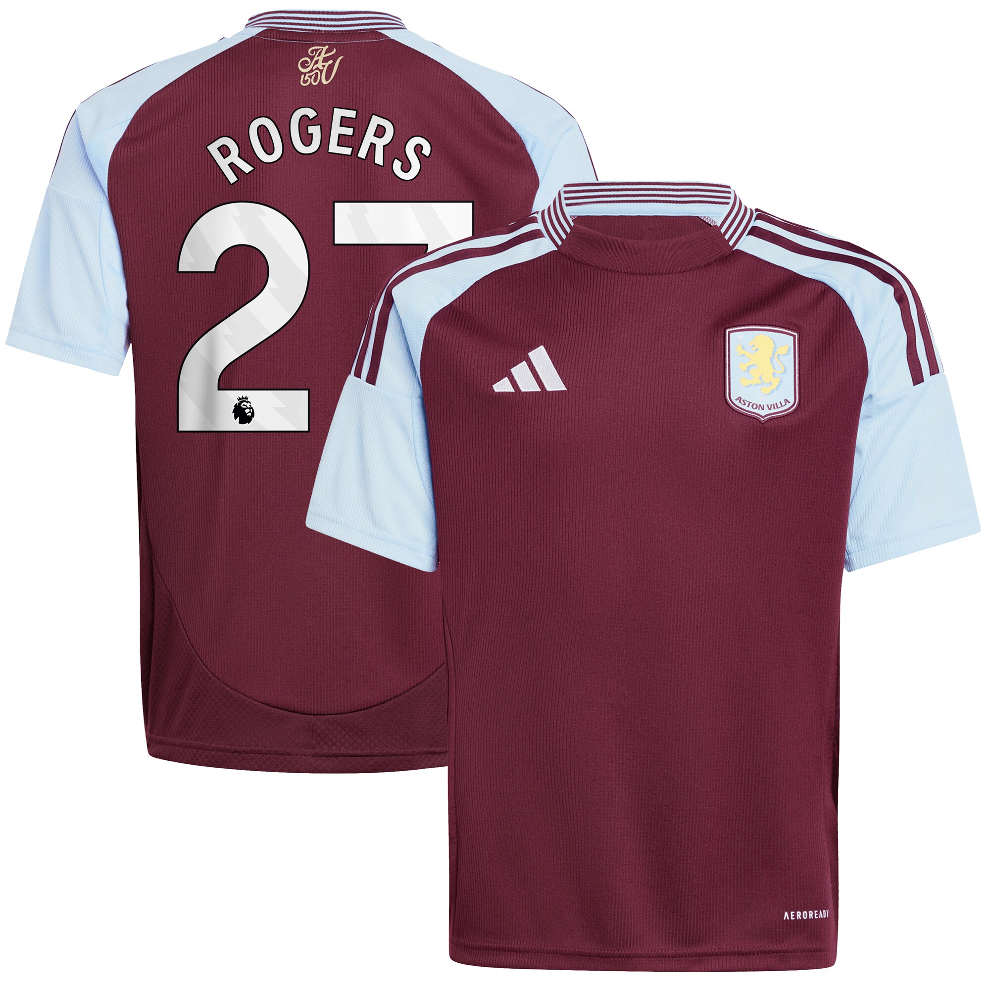 aston villa adidas home shirt 2024-25 – kids with rogers 27 printing Collection | Official Aston Villa Shirts