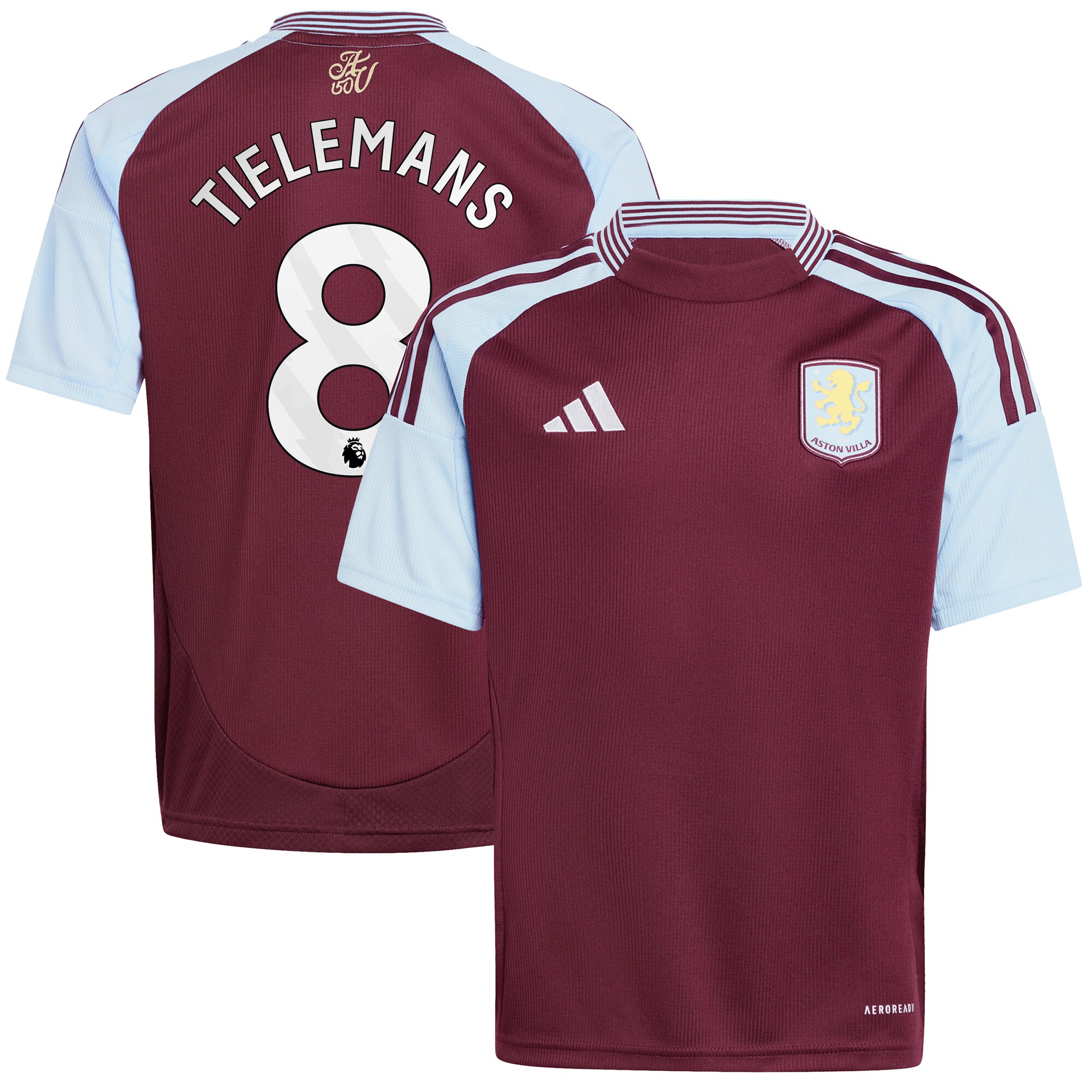 aston villa adidas home shirt 2024-25 – kids with tielemans 8 printing Collection | Official Aston Villa Shirts