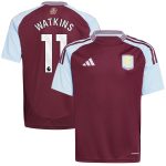 aston villa adidas home shirt 2024-25 – kids with watkins 11 printing Collection | Official Aston Villa Shirts